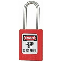 Master Lock Lockout Padlock,KA,Red,1-13/16"H,PK6 S33KAS6RED