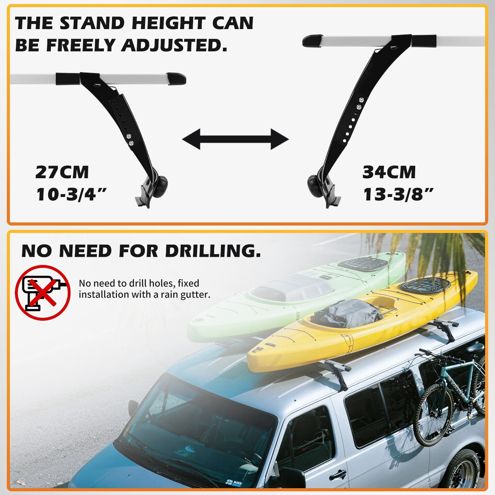 63" Car Roof Rack Crossbars Cargo Carrier Rain Gutter For Volkswagen Golf I II