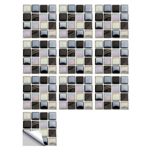 10Pcs Self-Adhesive Mosaic Tile Transfer for Home Decor, Peel and Stick Tile Decal, Water-Proof Backsplash Tile Sticker for Kitchen Bathroom,4x4inch/10x10cm (U)