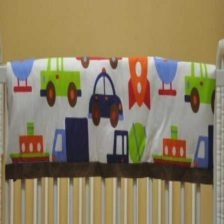 Rail Transportation Set - Transportation Blue Crib Rail Protector