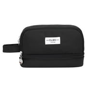 Oalirro Big Capacity Black Pencil Case Pouch with Zipper, Large Organized Pen Case Makeup Bag Office Supplies Stationery Pencil Box