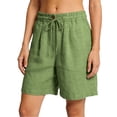 thumbnail image 6 of Mifsaly Beach Shorts Women Drawstring Elastic Waist Lounge Shorts with Pockets Lightweight Loose Summer Casual Vacation Outfits Green,L, 6 of 6