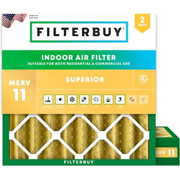 Filterbuy 21.25x21.25x4 MERV 11 Pleated HVAC AC Furnace Air Filters (2-Pack)