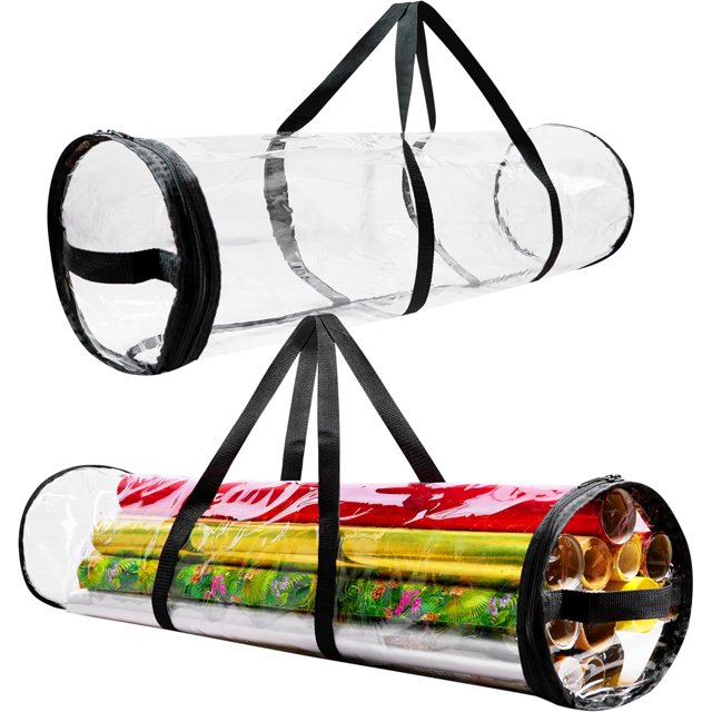 Rollo de papel de embalaje de almacenamiento de 100 cm, bolsa de almacenamiento transparente con cremallera y mango para el embalaje de papel