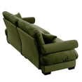 thumbnail image 4 of Large Modern Olive Green Velvet Two-seater Sofa with Bolstered Armrests and Decorative Pillows for Living Room & Bedroom, 4 of 8