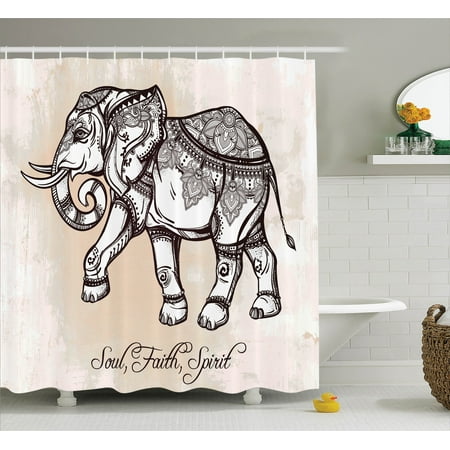  Elephants  Decor  Shower  Curtain Set Indian Ethnic Elephant  