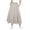 Gray, variant on Girls-Cotton Regular Fit Long A-Line Skirt, Mid-Rise Elastic Adjustable Waist, Solid Color with Pockets, Casual for Kids & Teens