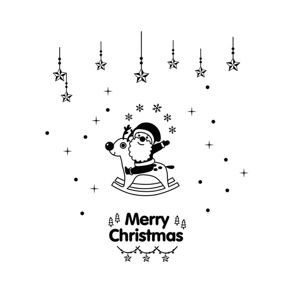 New Year Merry Christmas Snowflake Wall Sticker Home Shop ...