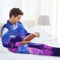thumbnail image 6 of Fotbe Dreamy Colorful Starry Sky Pattern Long Sleeve Pajama Set for Men,Sleepwear Set,2-piece Loungewear Set,Soft PJs Comfy Nightwear with Pockets-XX-Large, 6 of 7