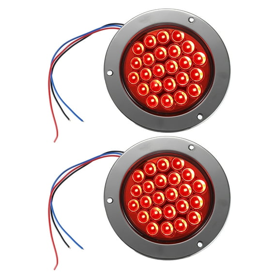 Unique Bargains Trailer Light 24 LED Waterproof 4" Side Marker Light for Truck Van Lorry Camper Red (Set of 2)