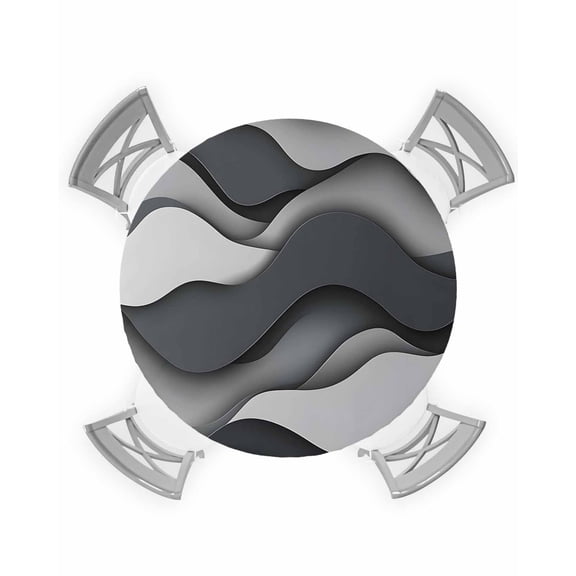 nqOlkjepod Black Grey Ombre Round Tablecloth, Fitted Table Cover with Elastic for 45"-54" Round Tables, Geometric Abstract Modern Moire Art Table Cloth Outdoor Dinning Party Waterproof Tablecloths