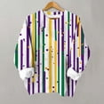 thumbnail image 1 of TaTaai Femmes Mardi Gras Imprimé Col Rond Manches Longues Chandail en Molleton Décontracté Mode Ample Sans Capuche Chandail pour Usage Quotidien Bureau Rue Doux Confortable Cadeau, 1 of 3