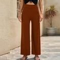 thumbnail image 2 of ketyyh-chn99 Linen Pants For Women Women Ruffled High Waist Casual Pants Cropped Striped Pants, 2 of 5