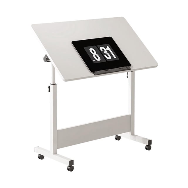 Yeshouse escritorio plegable ajustable con ruedas y bloqueo, 80x40 cm, mesa portátil de MDF y acero, ideal para oficina en casa y espacios reducidos