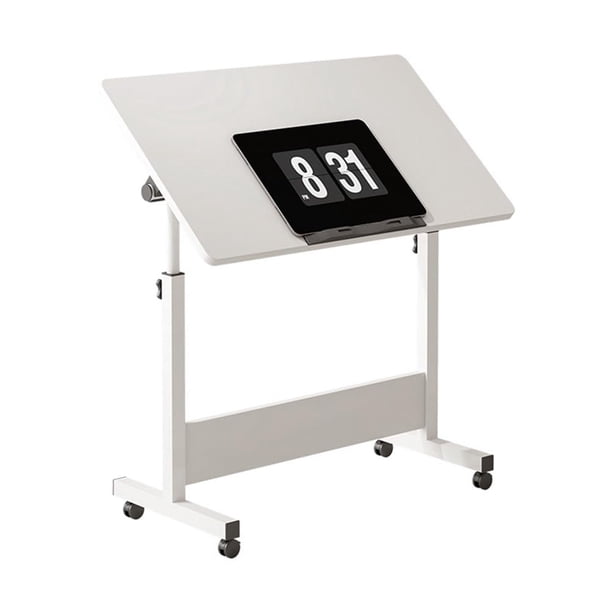 Yeshouse escritorio plegable ajustable con ruedas y bloqueo, 80x40 cm, mesa portátil de MDF y acero, ideal para oficina en casa y espacios reducidos