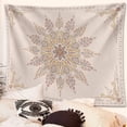 thumbnail image 2 of Bohemian Tapestry Wall Hanging, Beige White Floral Tapestry with Medallion Print Bedroom Boho Home Decor, WhiteSimple, Large 60×80 inches, 2 of 5