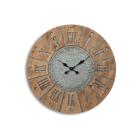 Signature Design by Ashley Casual Payson Wall Clock  Antique Gray/Natural