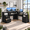 Black, variant on Deluxe Living 60" L-Shaped Computer Desk with Lift-Top, File Drawer, Storage Cabinet, Power Outlets, Monitor Stand, LED Light & Printer Shelf, Corner Desk for Home Office, Black