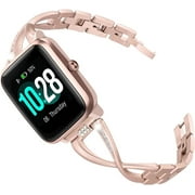Women for 19mm ID205L Veryfitpro Smart Watch, Bling Diamond & Stainless Steel Watch Quick Release