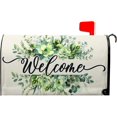 thumbnail image 1 of Spring Welcome Magnetic Mailbox Cover 21x18in Farmhouse Green Floral Wreath Spring Summer Post Box Cover for Home Outdoor, 1 of 6