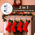 thumbnail image 2 of Adjustable, No-Drill Mantel Stocking Hanger - 2-in-1 Garland & Christmas Stocking, 4 Pcs, Black Metal, 2 of 14