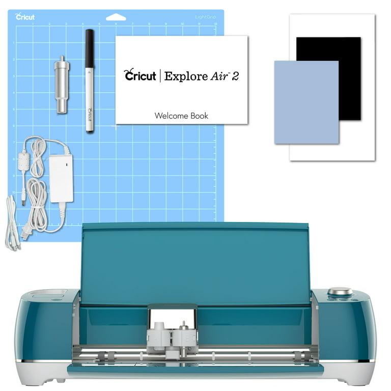 Cricut Explore Air 2 Blue Machine Bundle-Beginner eGuide, Tool Kit, Vinyl,  Designs