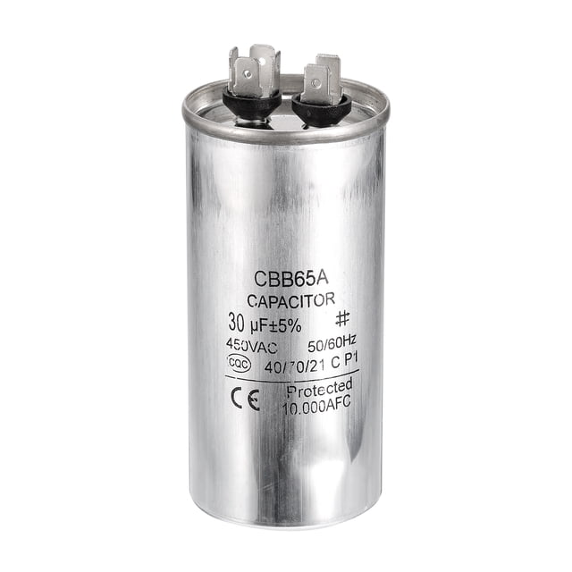 Unique Bargains CBB65 30uf Run Capacitor, 30mfd 1pack AC 450V Aluminum Case Motor Start Capacitor