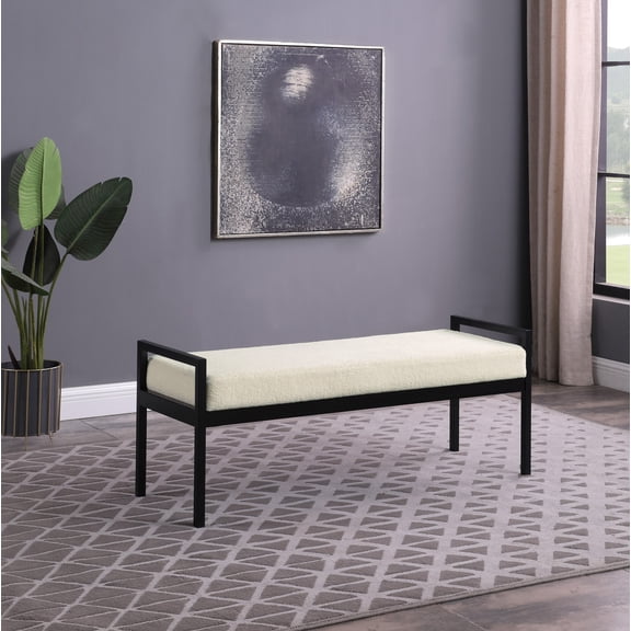 Bellamy Studio Has Arms Bench, Cream