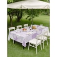 thumbnail image 4 of Outdoor Tablecloth with Umbrella Hole for Patio/Picnic/Party/Camping, Purple White Floral Waterproof Table Cloth Rectangle Table Cover Washable, Spring Botanical Leaves Farmhouse (52"x 70"), 4 of 8