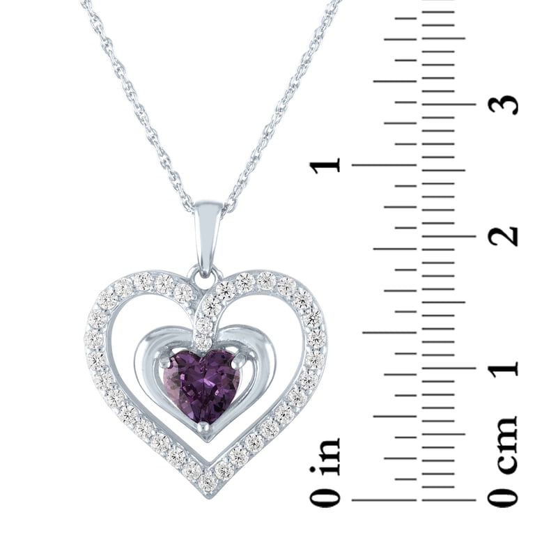 Ladies Brilliance Fine Jewelry Simulated Amethyst and CZ Sterling