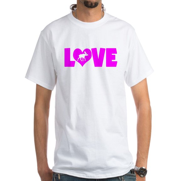 CafePress - LOVE MOOSE White T-Shirt - Men's Classic T-Shirts