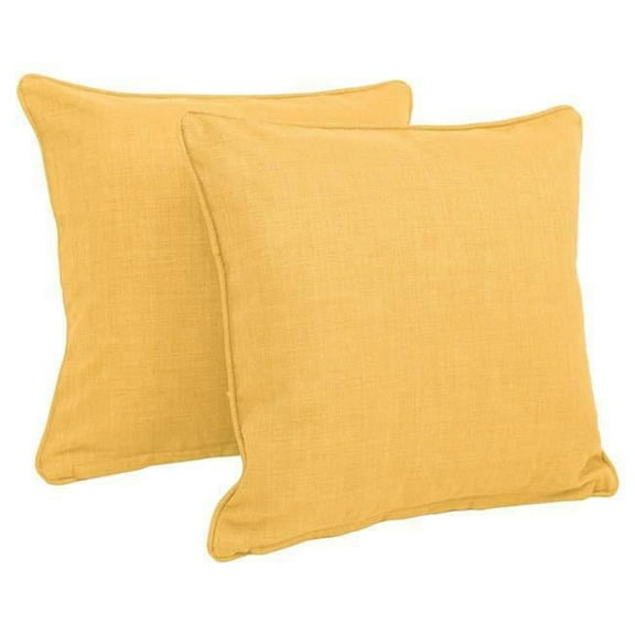 20-inch Outdoor Solid Throw Pillow (Set of 2)-Lemon