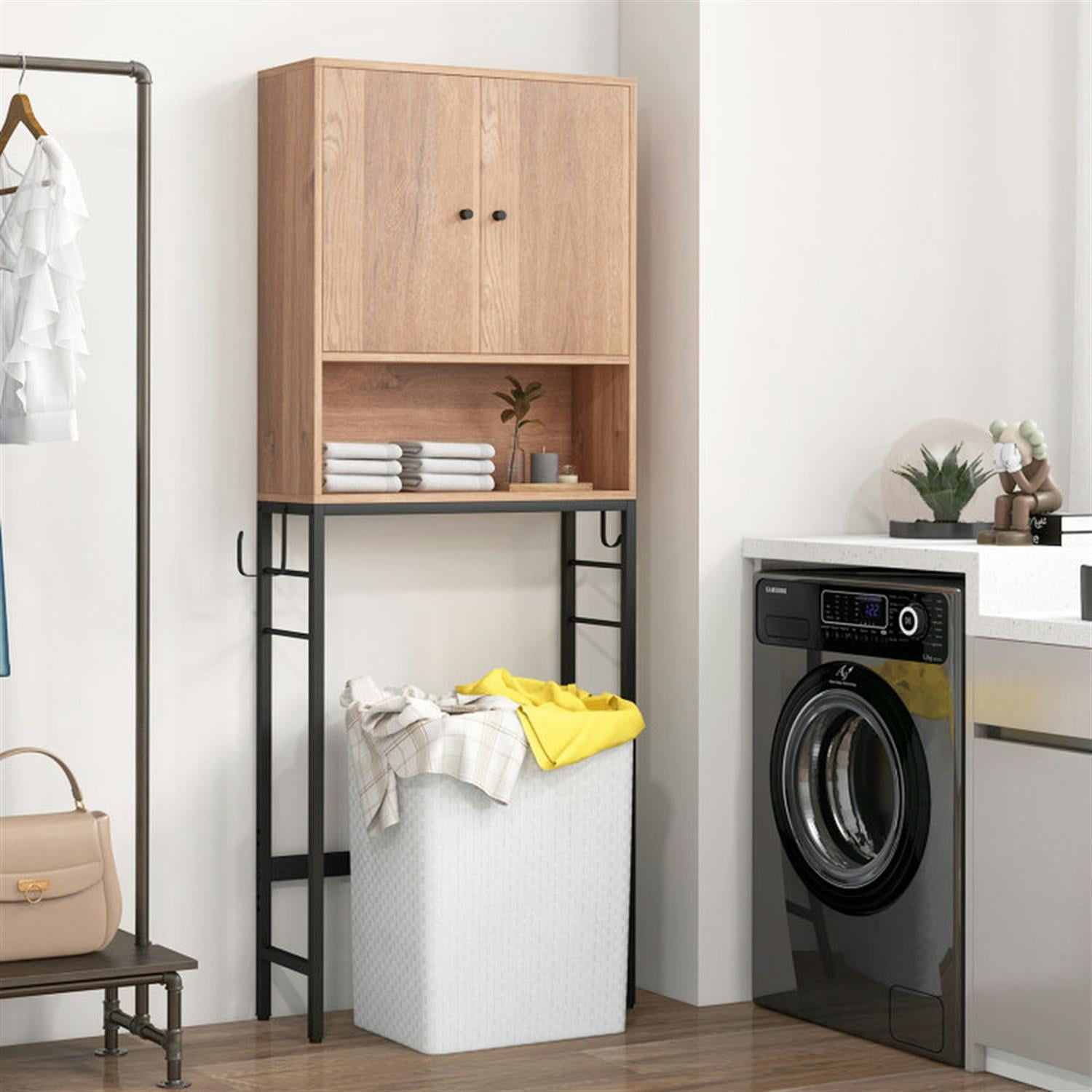 Demi Bonn Over The Toilet Storage Cabinet, Storage Shelf, with 2 Doors and Adjustable Shelf, for Bathroom,Beige