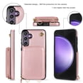 thumbnail image 6 of Crossbody Zipper Wallet Bag Case for Samsung Galaxy S23 FE,Dteck Shockproof Leather Card Slots Pocket Case Kickstad Cover with Shoulder Strap, Rosegold, 6 of 8