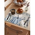 thumbnail image 3 of Thanksgiving Blue Pumpkin Placemats Set of 12 Fall Eucalyptus Leaf Linen Heat Insulation Washable Place Mats, Rustic Non-Slip Table Mats for Dining Table Party Kitchen Decor,13x19 Inch, 3 of 4