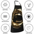 thumbnail image 5 of Honeii Golden Lips Modern Sculpture Print Waterproof Apron, Adjustable Kitchen Apron with Pockets,for Gardening, Dishwashing, Meat Processing, Car Washing, and Pet Grooming, 5 of 8