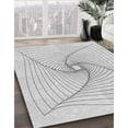 thumbnail image 3 of Ahgly Company Machine Washable Indoor Round Transitional Platinum Gray Area Rugs, 6' Round, 3 of 7