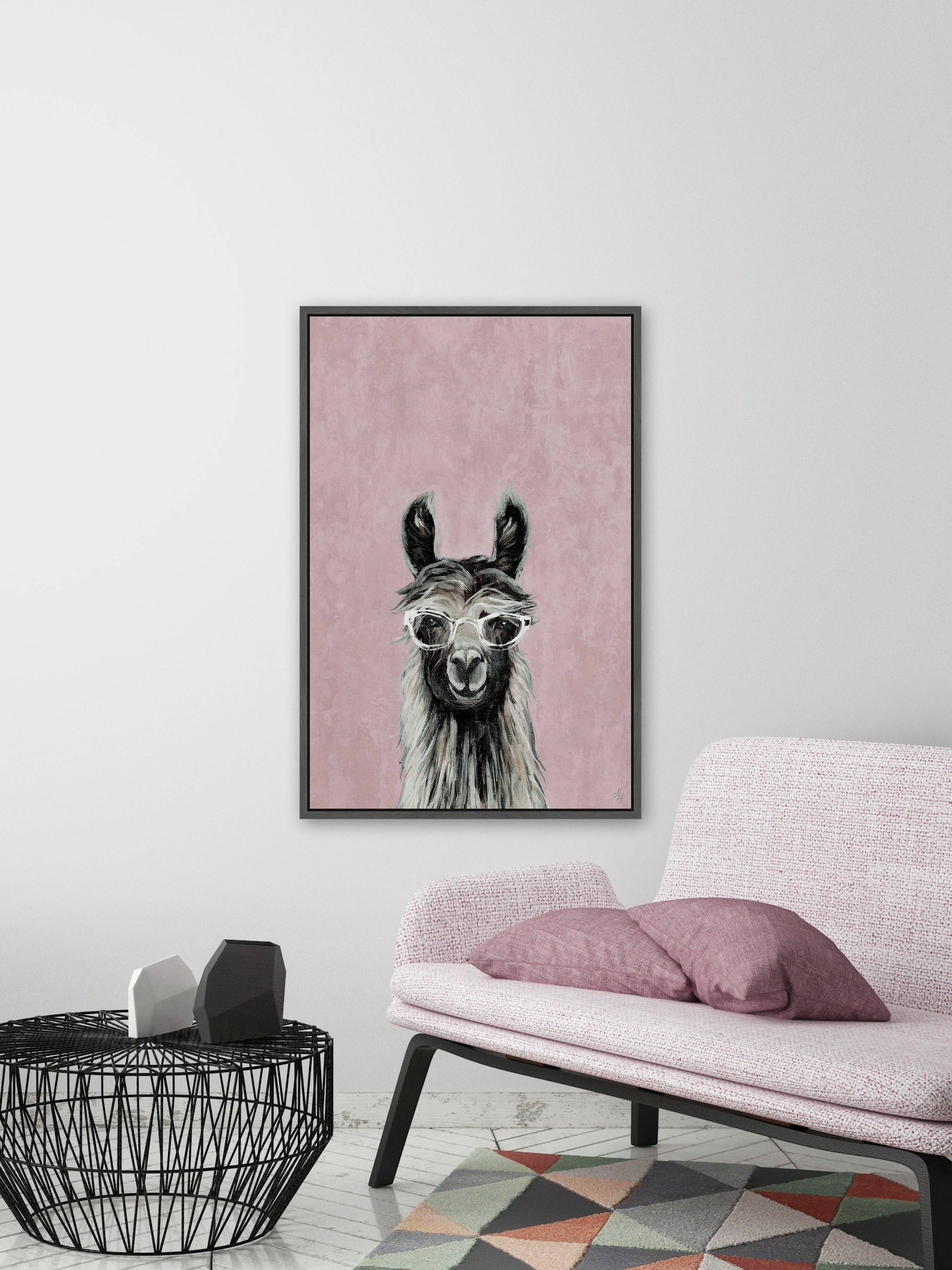Llama Style Floater Framed Painting Print on Canvas