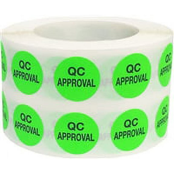 QC Approval Labels 0.50 Inch 1,000 Total Adhesive Stickers On A Roll