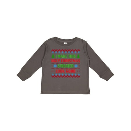

Inktastic I Make This Ugly Christmas Sweater Look Good Gift Toddler Boy or Toddler Girl Long Sleeve T-Shirt