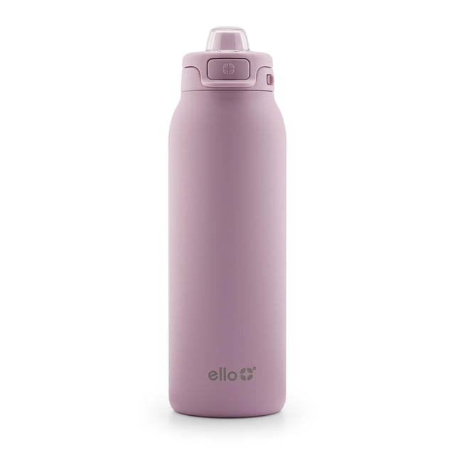 Botella de agua Ello Pop & Fill de acero inoxidable, 946 ml, color malva