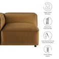 thumbnail image 4 of Modular Armchair, Brown, Faux Leather, Living Room Lounge Cafe Lobby Hospitality Restaurant, Modern Contemporary, HB37660, 4 of 10