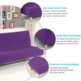 thumbnail image 3 of Eurhowing Stretch Futon Slipcover, Polyester Spandex Armless Sofa Bed Cover with Elastic Hem, 3-Seater Couch Sofa Protector, Purple, 3 of 7