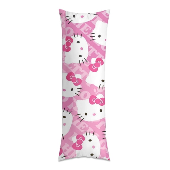 Hello Kitty Anime Body Pillow Cover Ultra Soft Microfiber Pillowcases with Hidden Zipper Closure 16x48inch