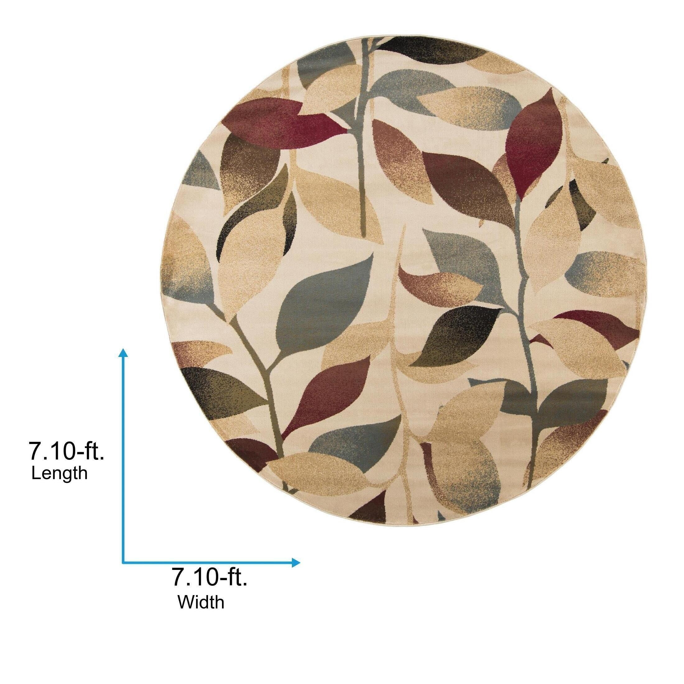 Livabliss Area Rugs for Living Room, 9ft Round Riley Modern Light Green Round Rug, Bedroom Dining Room Home Decor Stain Resistant Carpet (7'10" x 7'10")