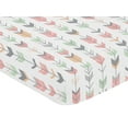 thumbnail image 6 of Sweet Jojo Designs Mod Arrow Pink Green and Grey Fitted Crib Sheet, 6 of 6