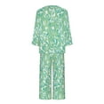 thumbnail image 5 of Two Piece Outfits For Women 2PC Round Neck Long Sleeve Two-piece Comfortable Home Pajamas Set Sports Set Up to 65% off, 5 of 5
