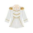 thumbnail image 3 of Yruioon Kids Boys Prince Outfits Long Sleeve Gold Fringe Velvet Tailcoat Medieval Royal Court Coat White 6, 3 of 7