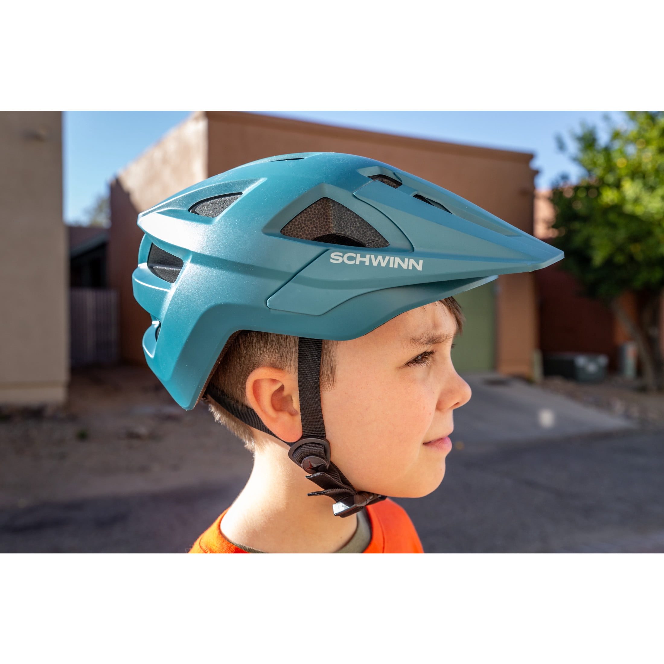Schwinn Axum Youth Unisex Mountain Bike Helmet, Ages 8-14, Teal, Green