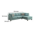 thumbnail image 5 of Sectional Sofa with Ottoman and Nailhead Trim, Blue, 5 of 5